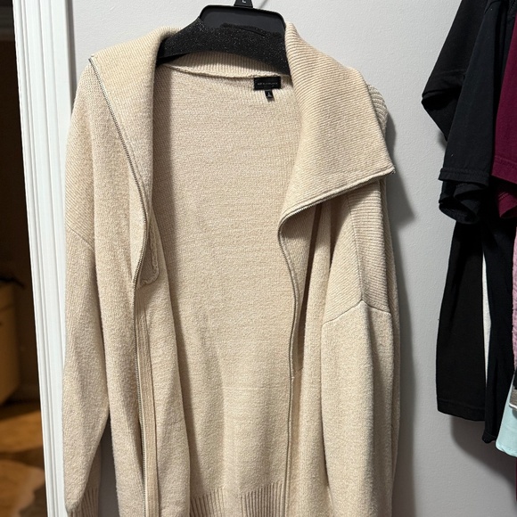 Brushed Knit Cardigan Sweater in oatmeal - Picture 1 of 5